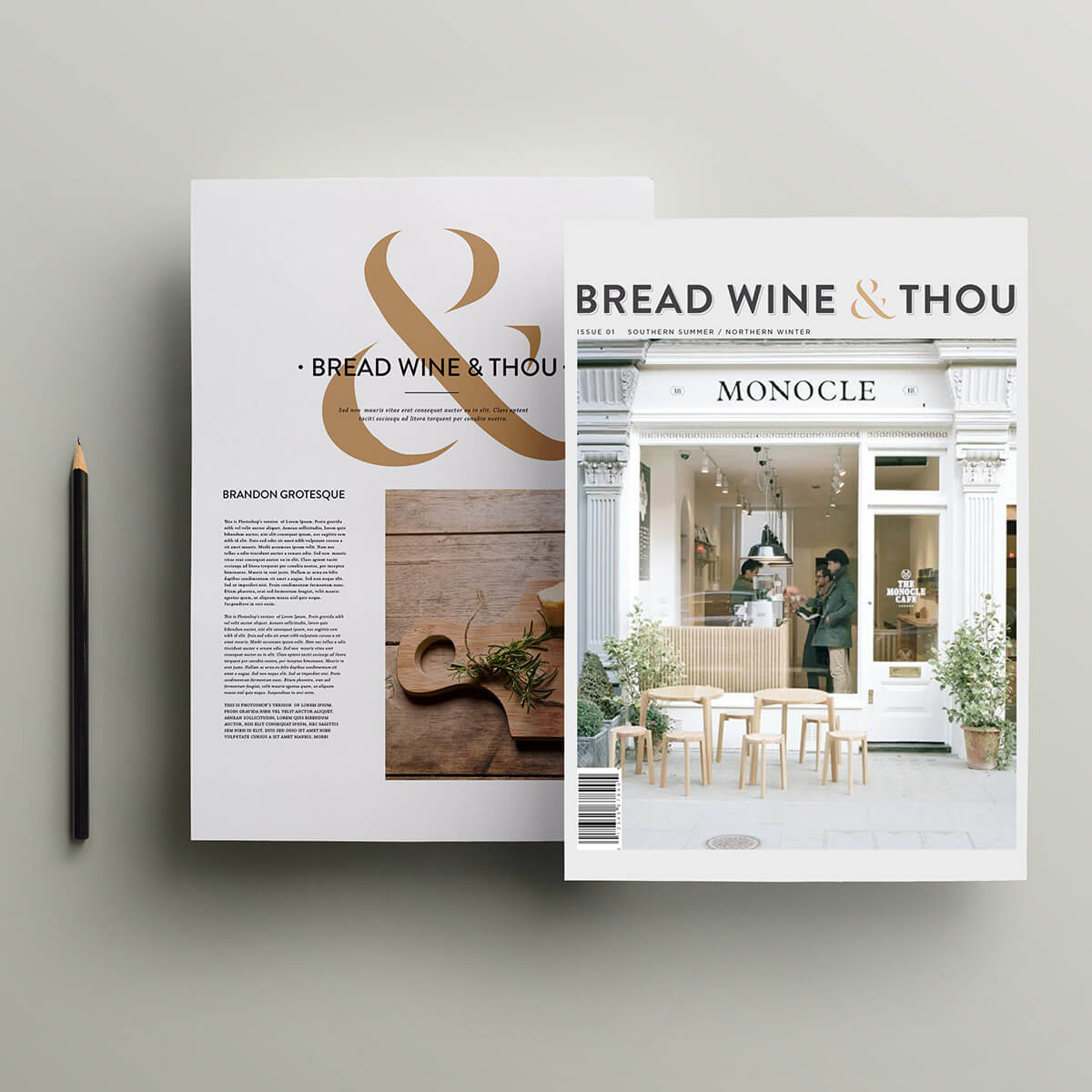Cafe cover on magazine